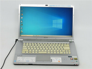 カメラ内蔵/中古/16型/ノートPC/Windows10/500GB/4GB/P8400/SONY　VGN-FW70DB　即使用可　動作品 MS office2021ProPlus搭載