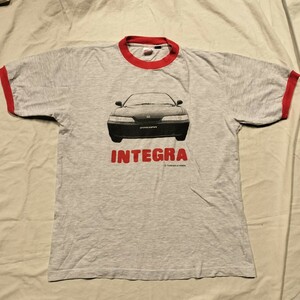 90年代 HONDA インテグラ ノッテグラ Tシャツ レア Lサイズ グレー系 リンガーTシャツ ブラッド・ピット