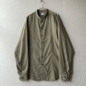 【キュプラ×コットン】ARMANI COLLEZIONI バンドカラー シャツ / XL カーキ オリーブ T4-06203-1660