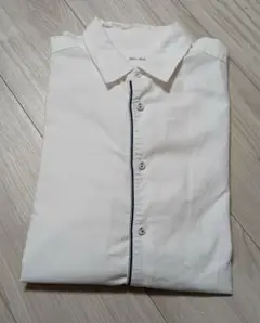 トゥモローランド　シャツ　M　長袖　白　綿100%  日本製　ブルーワーク