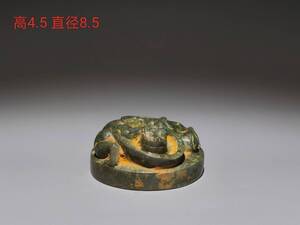 蔵友旧蔵出 戦 青銅作 獣鎮 置物 賞物 貴重物品 収蔵品 中国古美術 館蔵品