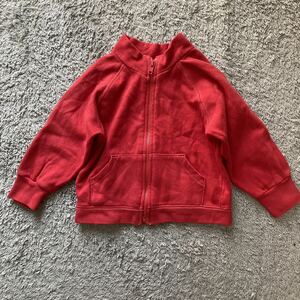 baby GAP☆バックロゴ裏起毛ジャンパー赤2yrs☆used7