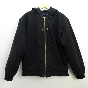 s■チャオパニック/CIAO PANIC 中綿入り フーデッド ジャケット JKT【M】黒/MENS/112【中古】