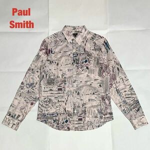 【人気】Paul Smith　ポールスミス　GLOBAL SKETCHBOOK PRINT SHIRT　総柄シャツ　ユニセックス　ハンドドローイング　153604 356M