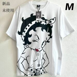 希少【M】リボンベティ 半袖 Tシャツ メンズ●綿100% アメカジ アメリカン アメコミ betty boop レディース ベティちゃん ベティ グッズ