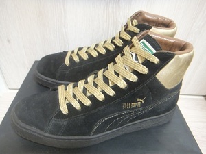 PUMA SUEDE MID ブラック/ゴールド 27.5cm☆プーマ スエード スウェード ミッド 黒/金