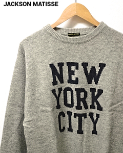 S【JACKSON MATISSE NEW YORK CITY KINT JM13AW009 GREY GRAY ジャクソンマティス ニット セーター ニューヨークシティー グレー】