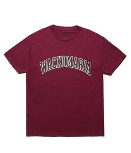 新品 WACKO MARIA 24SS CREW NECK T-SHIRT ロゴ プリント クルーネック Tシャツ 24SS-WMT-TEE09 ワコマリア XL バーガンディ