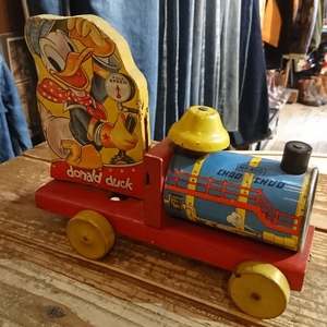 50s vintage donaldduck choo choo train ヴィンテージ ドナルドダック アンティーク トイ 汽車