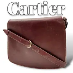 Cartier ボルドー レザー ショルダーバッグ 8146