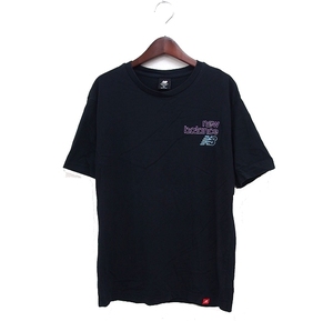 ニューバランス NEW BALANCE 国内正規品 ロゴプリント 半袖 Tシャツ カットソー 丸首 コットン 綿 XS ブラック 黒 /FT11 メンズ