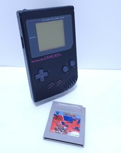 動作品 レトロゲーム 希少品 希少な純正 黒 モデル 初代ゲームボーイ Nintendo GAMEBOY DMG-01 本体 + ゲームソフト(P-11)