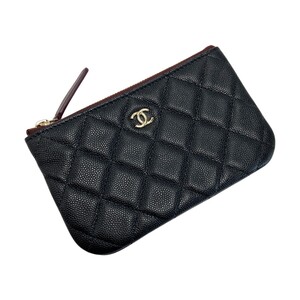 ☆☆ CHANEL シャネル マトラッセ クラシック ミニポーチ A82365 ブラック キャビアスキン ギャランティカード有 目立った傷や汚れなし