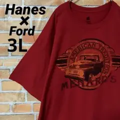 Hanes Ford MENARDS モータートラック ビッグプリント Tシャツ