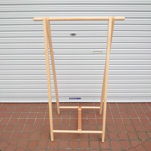 美品 旭川木工 cosine コサイン ビーチ 本革 DRESS RACK 小 コートハンガー ラック 折り畳み 収納 ナチュラル モダン 北欧