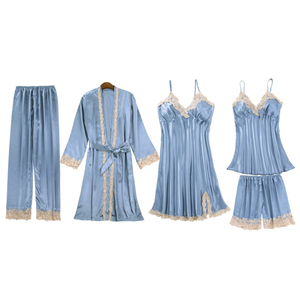 ☆ ライトブルー ☆ Lサイズ ☆ ナイトウェア 5点セットnightwear939m5 ルームウェア レディース おしゃれ ナイトウェア 部屋着 パジャマ