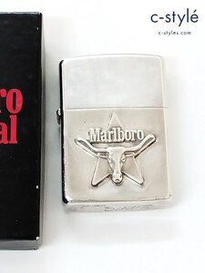 C066 [人気] ZIPPO ジッポー オイルライター Marlboro マルボロ ロングホーン スターリングシルバー 箱有 797/1000 喫煙具 | K★