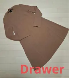 【美品】大人気 ドゥロー Drawer リブフレアワンピース