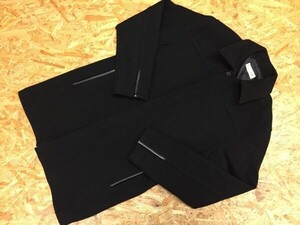 ELLE HOMME エルオム 紳士服 ウール レトロ ステンカラーコート メンズ ジップアップ M 黒