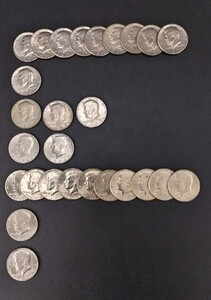 USA アメリカ 貨幣 硬貨 J.F.ケネディー HALF DOLLAR 50Cent 50￠ ハーフダラー 50セント×27枚 合計13ドル50セント【保管品】