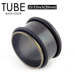 チューブ ブラック BLACK 25/32inch(20mm) サージカルステンレス カラーコーティング ボディピアス 両側をゴムで固定 ロブ 25/32インチ┃
