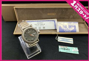 【6AT平07007F】1円スタート★SEIKO セイコー★腕時計★手巻き充電★インパクト★SBAD001★8T23-8020★クォーツ★発電機内蔵★希少★昭和