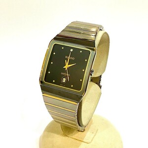 ラドー（RADO）129.0266.3 DIA STAR ダイヤスター スクエアメンズ腕時計 カレンダー クオーツ 【中古】KB-8361