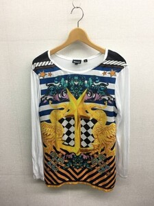 HZ9123★Justcavalli レーヨン/ポリエステルカットソー★XS★ジャストカヴァッリ 長袖Tシャツ