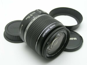 ★ハローカメラ★1048 【綺麗】CANON ZOOM LENS EF-S ( 18-55mm F3.5-5.6 IS　STABILIZER )フード付 動作品 1円スタート 即決有り