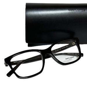 サンローラン SAINT LAURENT サングラス メガネ 眼鏡 ブラック クリアレンズ 伊達メガネ フレーム メンズ レディース ユニセックス 黒