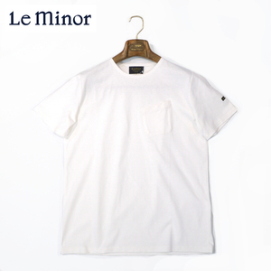 【40％OFF・新品・2(M)】Le minor（ルミノア）コットンメリヤス 半袖クルーネックカットソー ホワイト 61419-001