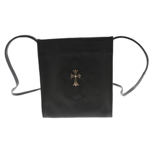 CHROME HEARTS クロムハーツ SQ PKT CH CROSS スクエアポケットCHクロス レザーパッチショルダーバッグ ブラック