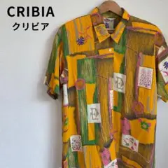 CRIBIA クリビア ヴィンテージシャツ 半袖 レトロ 肩パッド 着脱式