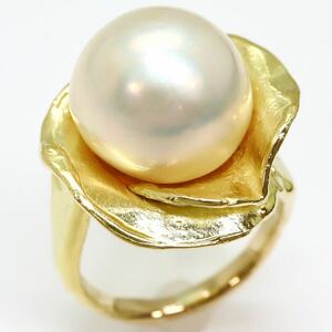 良品!!＊TASAKI(田崎真珠)K18南洋白蝶真珠リング＊u 約9.8g 約9.5号 South Sea pearl ring 指輪 jewelry EF9/EG2