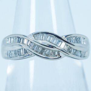 ★1円〜★D0.51ct PT900 5.7g ♯11 鑑定付 天然ダイヤモンド Natural Diamond Platinum プラチナ 白色金 Ring Jewelry 新品仕上 指輪