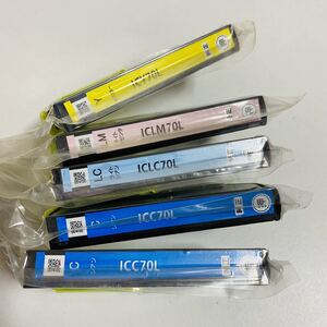 【未開封品】EPSON エプソン 純正インクカートリッジ 5個セット ICC70L ICLC70L ICLM70L ICY70L 期限不明 現状品