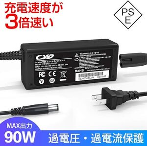 CYD 4.62A 19.5V 90W【高速 ACアダプター】互換対応 Dell-ノートパソコン-ACアダプタ電源 PC-パソコン-タブレット スリムスマート 