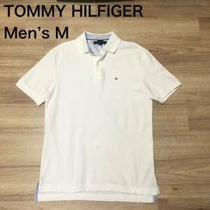 【送料無料】TOMMY HILFIGER半袖ポロシャツ 白　メンズMサイズ　トミーヒルフィガー