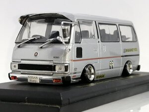  1/43 ノレブ 国産名車 NISSIN HOMY 改 アルミ 深リム ローダウン 改造 ホーミー フロントバイザー MOONEYES デカール カスタム　