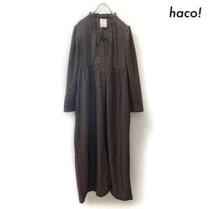 【送料無料】haco! ハコ★高橋愛さんコラボ 羽織りにもなる フリルリボン総柄ワンピース by LOVE&PEACE PROJECT フェリシモ