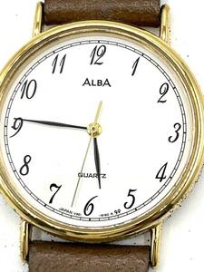 【電池切れ】SEIKO　セイコー　ALBA　アルバ　クォーツ腕時計　白文字盤　V321-6140