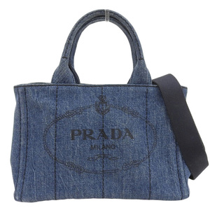 プラダ PRADA カナパ 2WAYバッグ トートバッグ ショルダーバッグ デニム ブルー 1BG439 中古 新入荷 OB1948