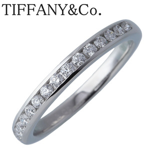 ティファニー チャネル ハーフエタニティ ダイヤ リング 11.5号 幅2.5mm PT950 ハーフサークル 新品仕上げ済 TIFFANY【16457】