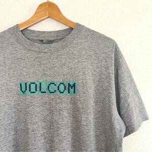 ビンテージ 00s【VOLCOM】USA製 ドット ボックスロゴ Tシャツ M オールド ボルコム 古着 オールド サーフ スケート アメカジ 脇プリ Y2K