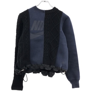 sacai×NIKE サカイ×ナイキ SPLITCABLE TECH FLEECE SWEATSHIRT ニットドッキングスウェットトレーナー 802262-451 ITPD40HZR4XA