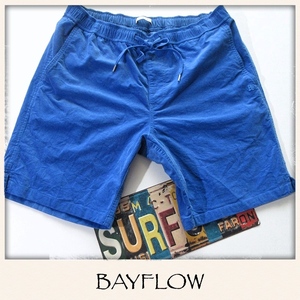 【BAYFLOW ベイフロー】海男のデイリーウェア◎ ストレッチコットン ショーツ ブルー!! （イージーショートパンツ 青）