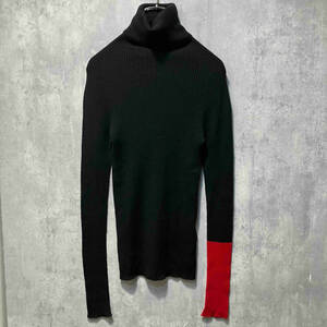 22AW YOHJI YAMAMOTO FEMME Turtleneck Long Sleeve Knit バイカラースリーブタートルネックニット 長袖ニット ヨウジヤマモト フェム