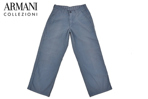 J9173★ARMANI COLLEZIONI アルマーニ コレッツォーニ★正規品 ブルー ストレッチ素材 コットンパンツ ４６／Ｌ