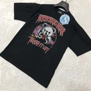 新品タグ付き！HYSTERIC GLAMOUR ヒステリックグラマー ベアープリント 半袖Tシャツ 黒 ブラック M〜L相当 メンズ クマ