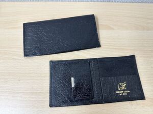 レ430☆ 美品 ELEPHANT LEATHER エレファント 長財布 お札入れ 小銭入れ有り 黒色系 象革 男性用 メンズ 2点 まとめて